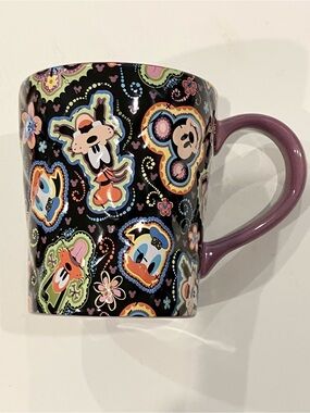 Disney | Mug Purple & Black with Multicolor Disney Character Faces